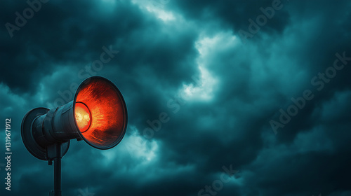 Emergency siren warning of approaching storm