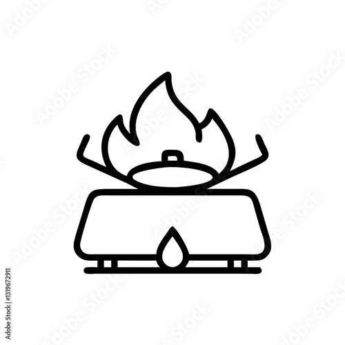 Gas burner - flame above the burner.