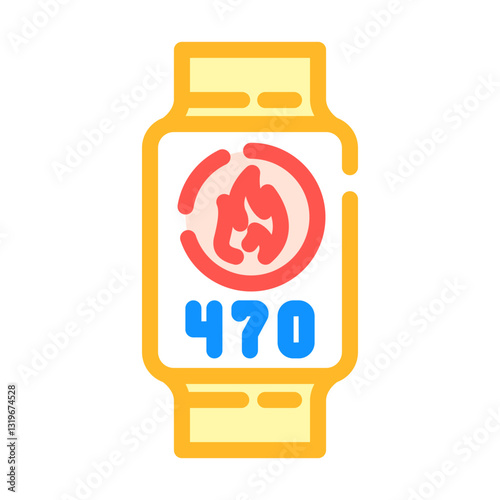calorie burn wearable fitness color icon vector illustration