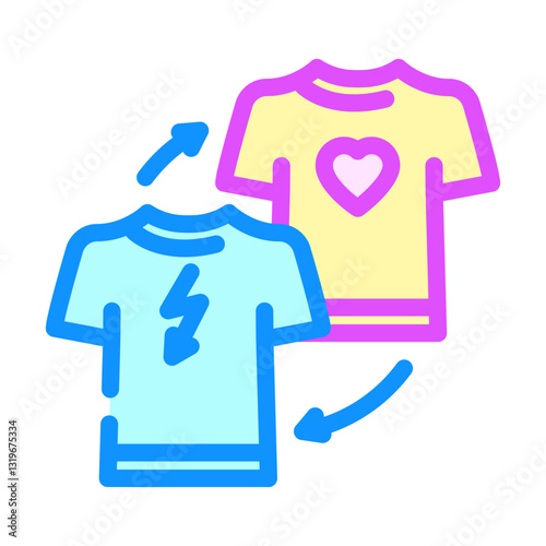 clothing swap thrift driven fashion color icon vector illustration