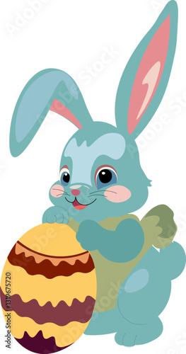 cute blue easter bunny, Easter Egg