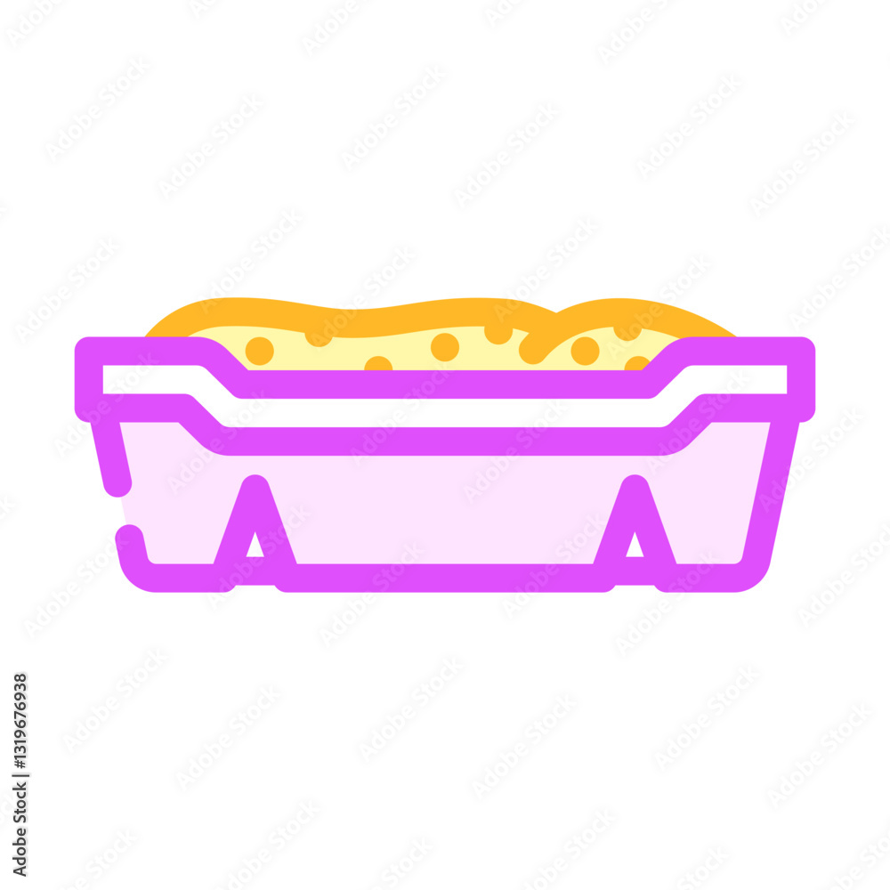 Obraz premium cat litter box pet home color icon vector illustration