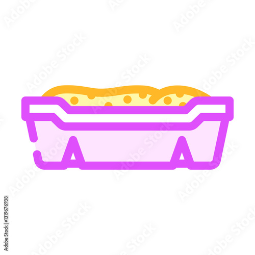 cat litter box pet home color icon vector illustration