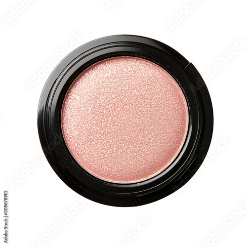 Close-up of a pink eyeshadow in a black container