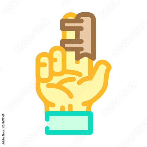 splint finger fracture color icon vector illustration