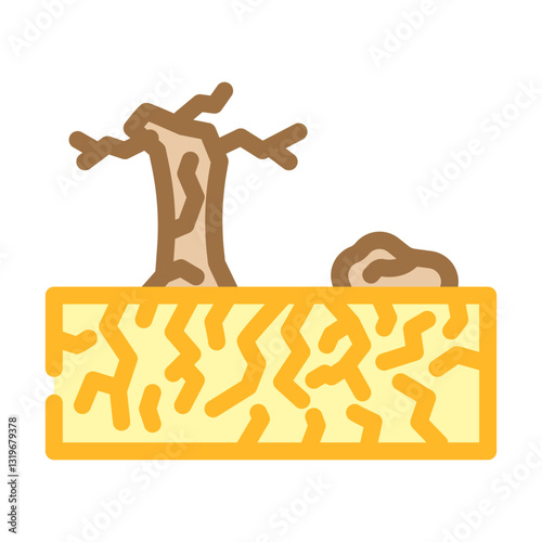 fractured earth fracture color icon vector illustration