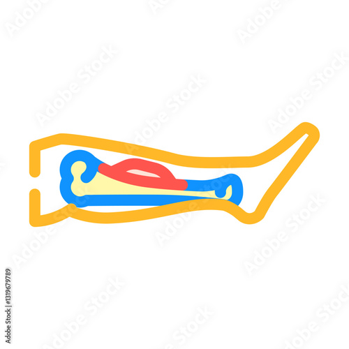 hairline fracture color icon vector illustration