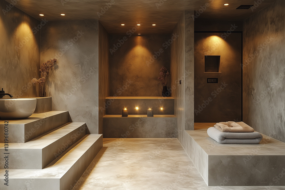 Luxury Shower with Built-In Warm Lighting