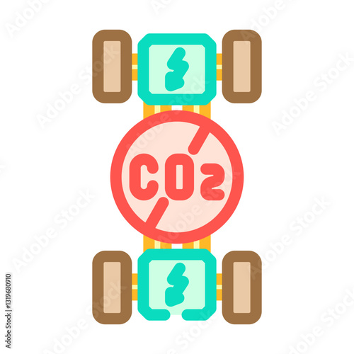 emission free engine carbon color icon vector illustration