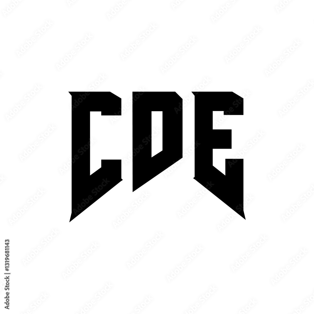 Obraz premium CDE letter logo design for technology company. CDE logo design black and white color combination. CDE logo, CDE vector, CDE design, CDE icon, CDE alphabet. CDE typography logo design.