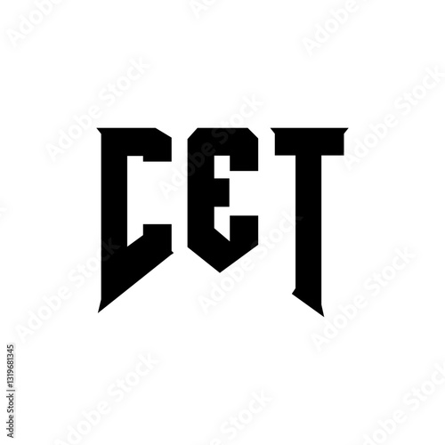 CET letter logo design for technology company. CET logo design black and white color combination. CET logo, CET vector, CET design, CET icon, CET alphabet. CET typography logo design.