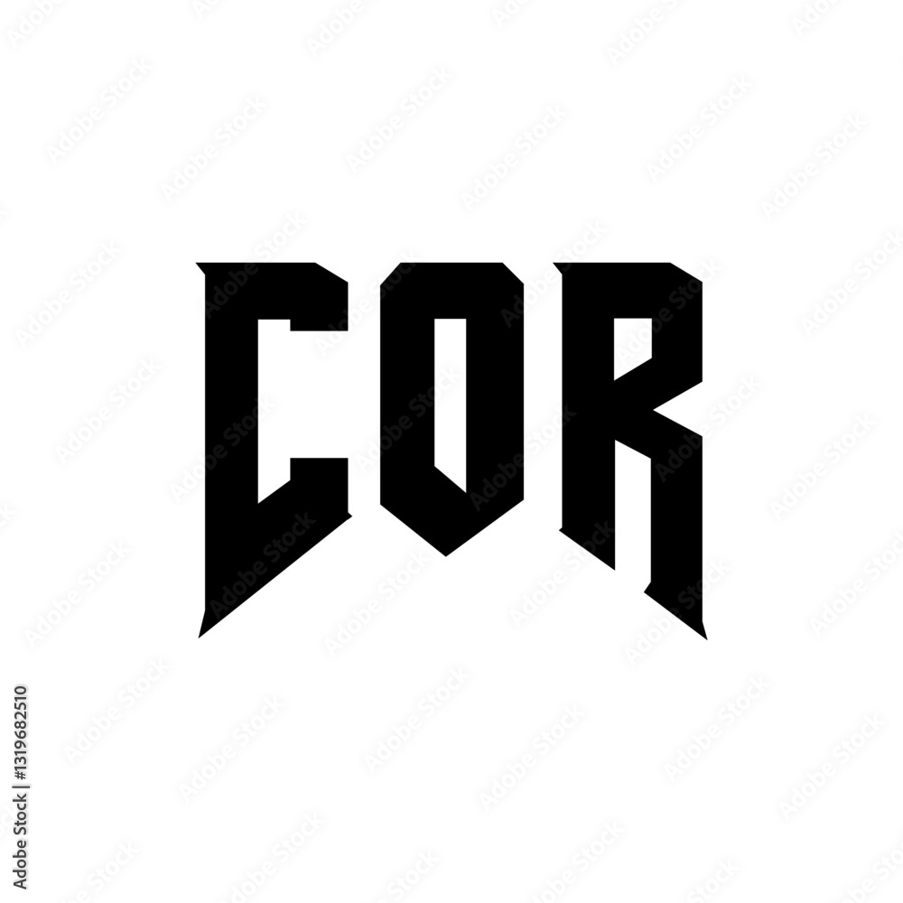 COR letter logo design for technology company. COR logo design black and white color combination. COR logo, COR vector, COR design, COR icon, COR alphabet. COR typography logo design.