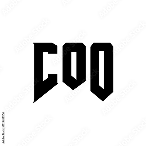 COO letter logo design for technology company. COO logo design black and white color combination. COO logo, COO vector, COO design, COO icon, COO alphabet. COO typography logo design.