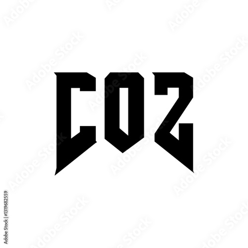 COZ letter logo design for technology company. COZ logo design black and white color combination. COZ logo, COZ vector, COZ design, COZ icon, COZ alphabet. COZ typography logo design.
