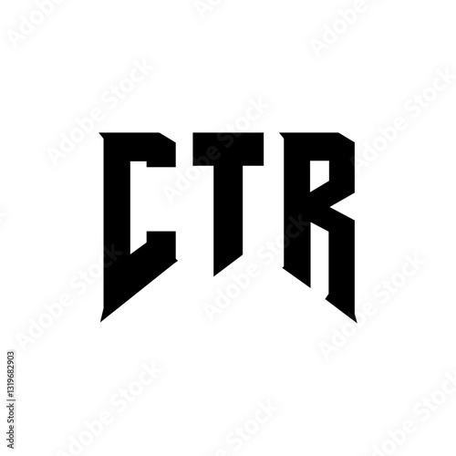 CTR letter logo design for technology company. CTR logo design black and white color combination. CTR logo, CTR vector, CTR design, CTR icon, CTR alphabet. CTR typography logo design.