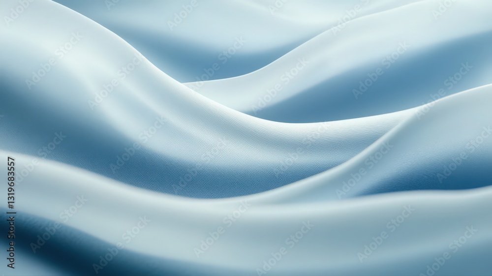 Fototapeta premium Abstract Light Blue and White Undulating Waves Texture