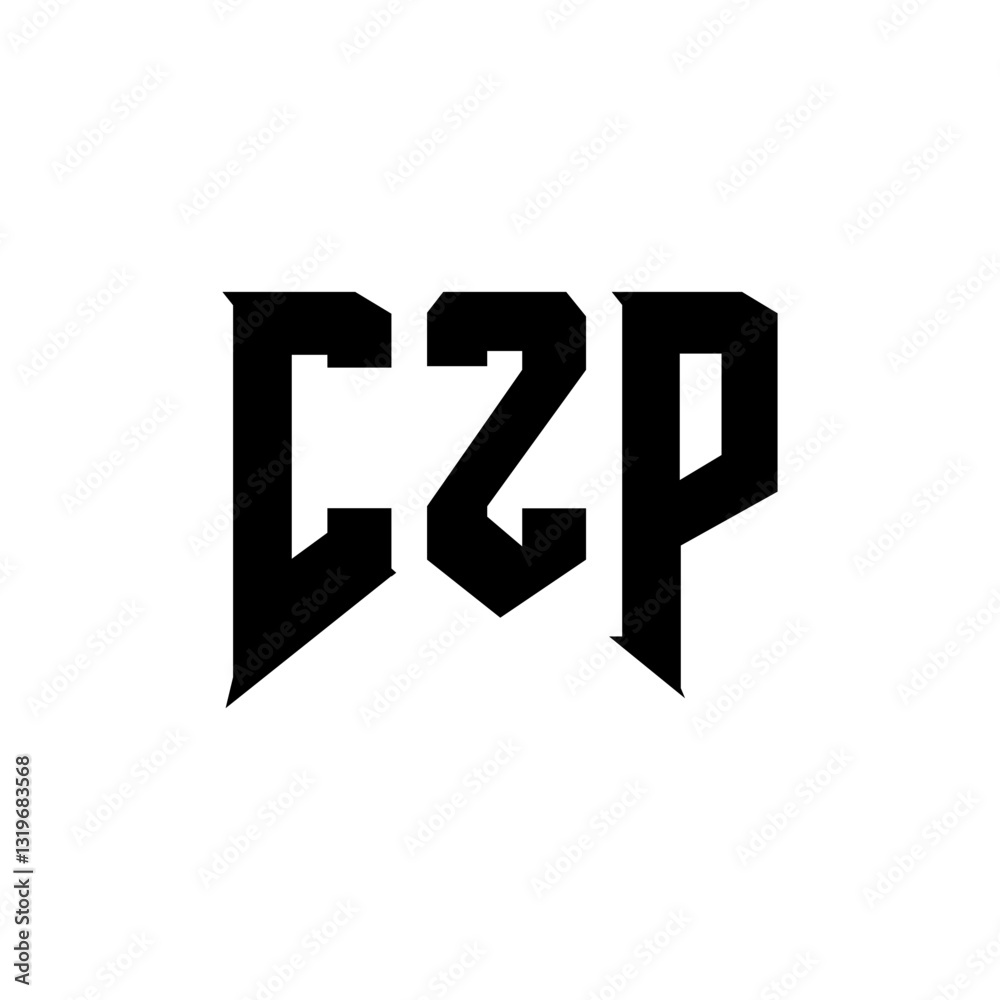 Obraz premium CZP letter logo design for technology company. CZP logo design black and white color combination. CZP logo, CZP vector, CZP design, CZP icon, CZP alphabet. CZP typography logo design.