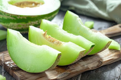 Obraz na płótnie testy sweet honeydew melon slices