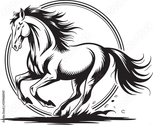 vector illustration of a horse
