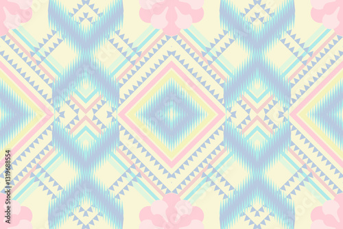 Fabric TempIkat floral geometric ethnic pattern, 
Geometric ethnic floral oriental ikat pattern traditional.
Design for background, carpet, wallpaper, clothing, wrapping, Batik, fabric, illuslatetest1