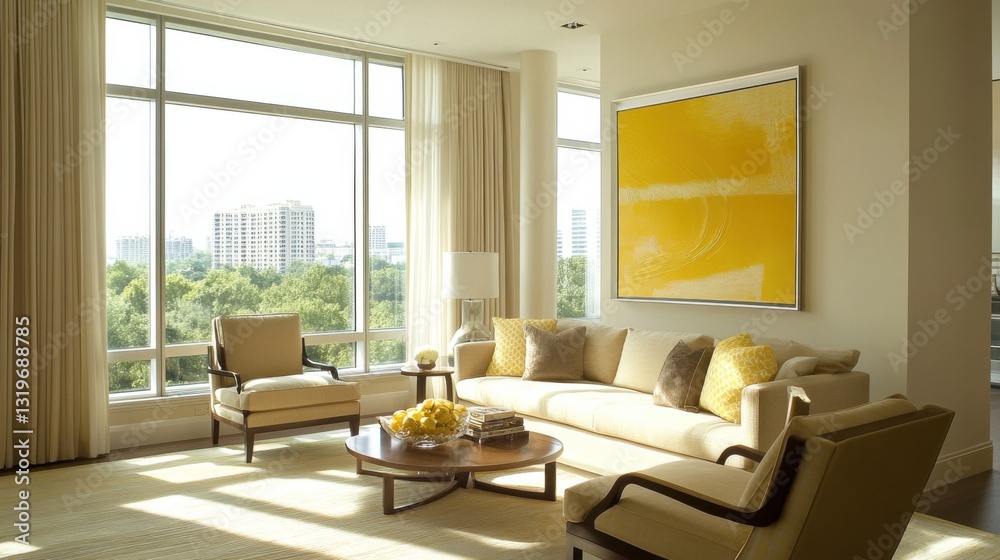 a living room with a couch, chairs, and a coffee table a living room with a couch, chairs, and a coffee table