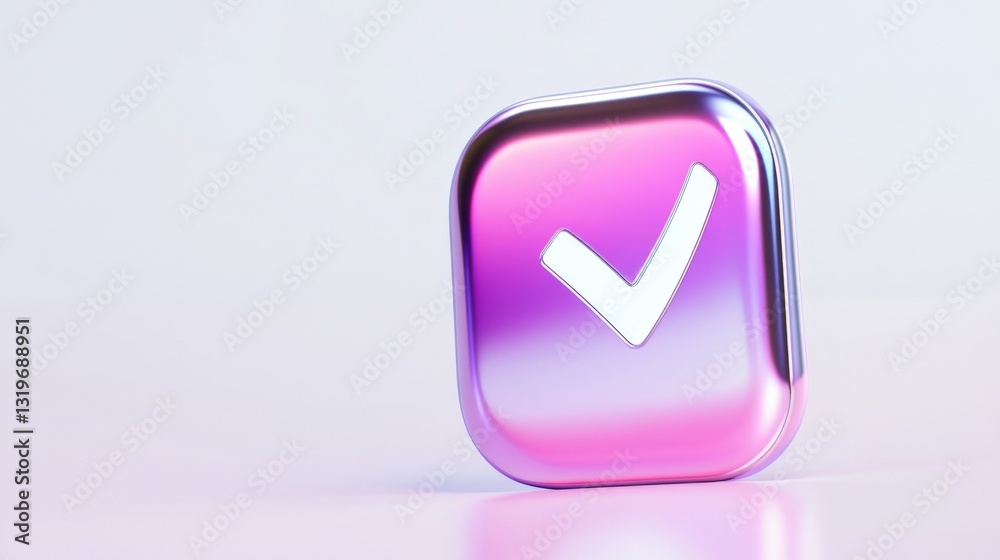 Digital checkmark icon graphic design abstract environment modern aesthetic close-up perspective symbol of approval Digital checkmark icon graphic design abstract environment modern aesthetic close-up perspective symbol of approval