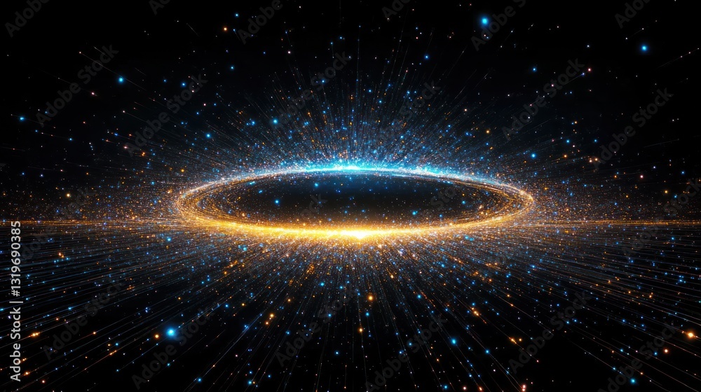 Fototapeta premium Cosmic Ring: A Celestial Dance of Light and Energy