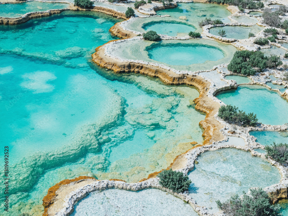 natural turquoise hot spring