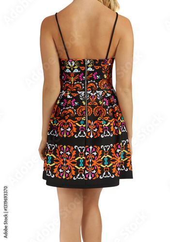 Black Floral Sherie Dress, a-line floral belted dress, Proudest Moments Knit A-Line Dress with white background