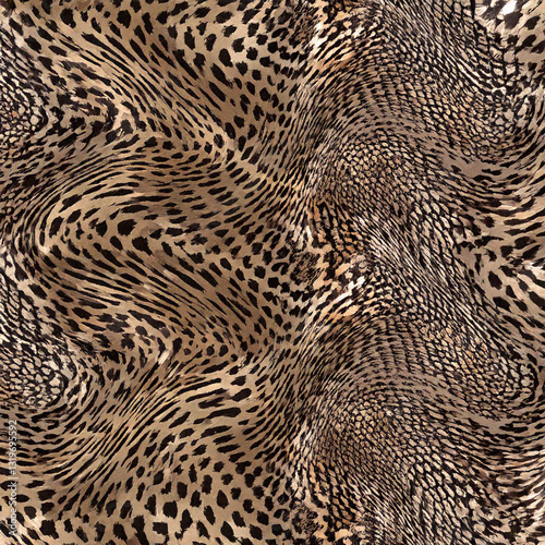 Seamless patterned texture of animal skin, animal print.
