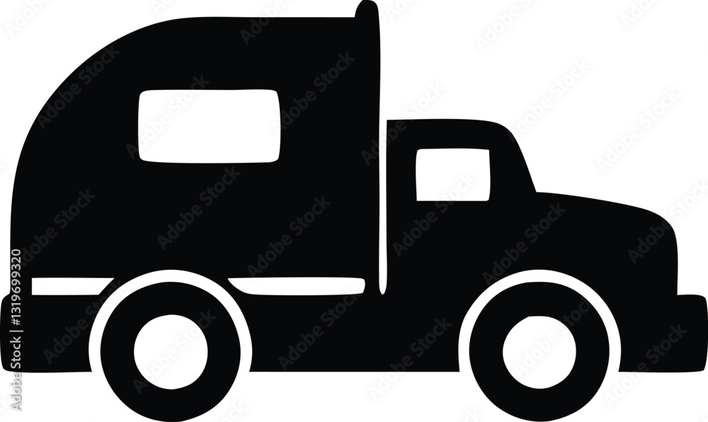 Minimalist Truck icon on white background Minimalist Truck icon on white background