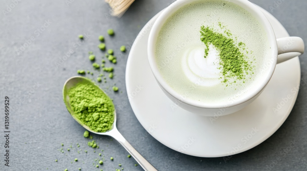 Brewing matcha tea a culinary experience in a cozy kitchen close-up beverage photography tranquil atmosphere with wellness focus Brewing matcha tea a culinary experience in a cozy kitchen close-up beverage photography tranquil atmosphere with wellness focus