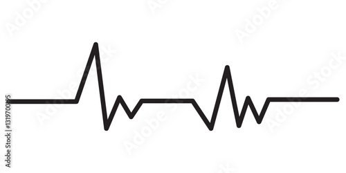 heartbeat silhouette, Heart beat one line, Continuous lines heart beats drawing, Wave pulse.