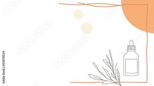 Minimalist skincare oil bottle illustration for beauty and wellness