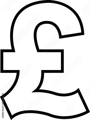 Pound currency sign symbol. Pound UK England money line icon vector. Currency exchange concept.
