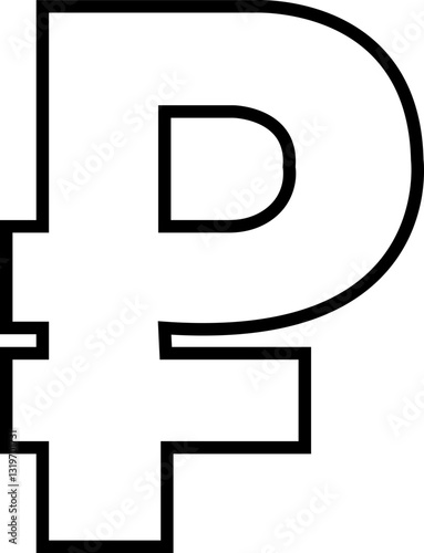 Ruble currency sign symbol. Ruble Russian money line icon vector. Currency exchange concept.