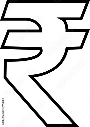 Rupee currency sign symbol. Rupee Indian money line icon vector. Currency exchange concept.