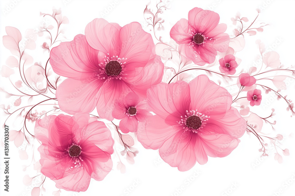 Fototapeta premium pink and white flowers