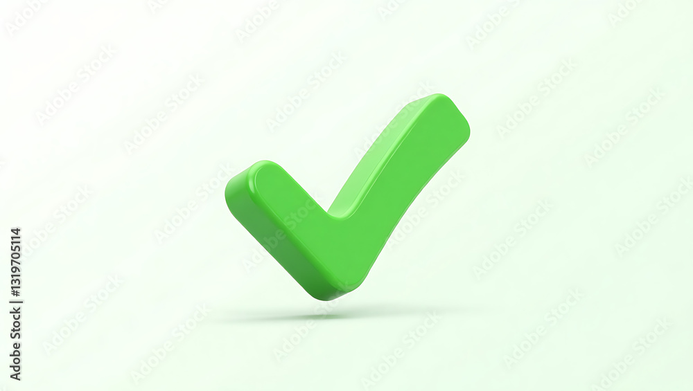 Green checkmark symbol in 3D
Green checkmark symbol in 3D