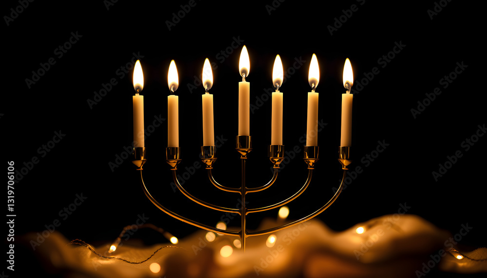 Fototapeta premium Selective focus image of jewish holiday Hanukkah , with white tonespng