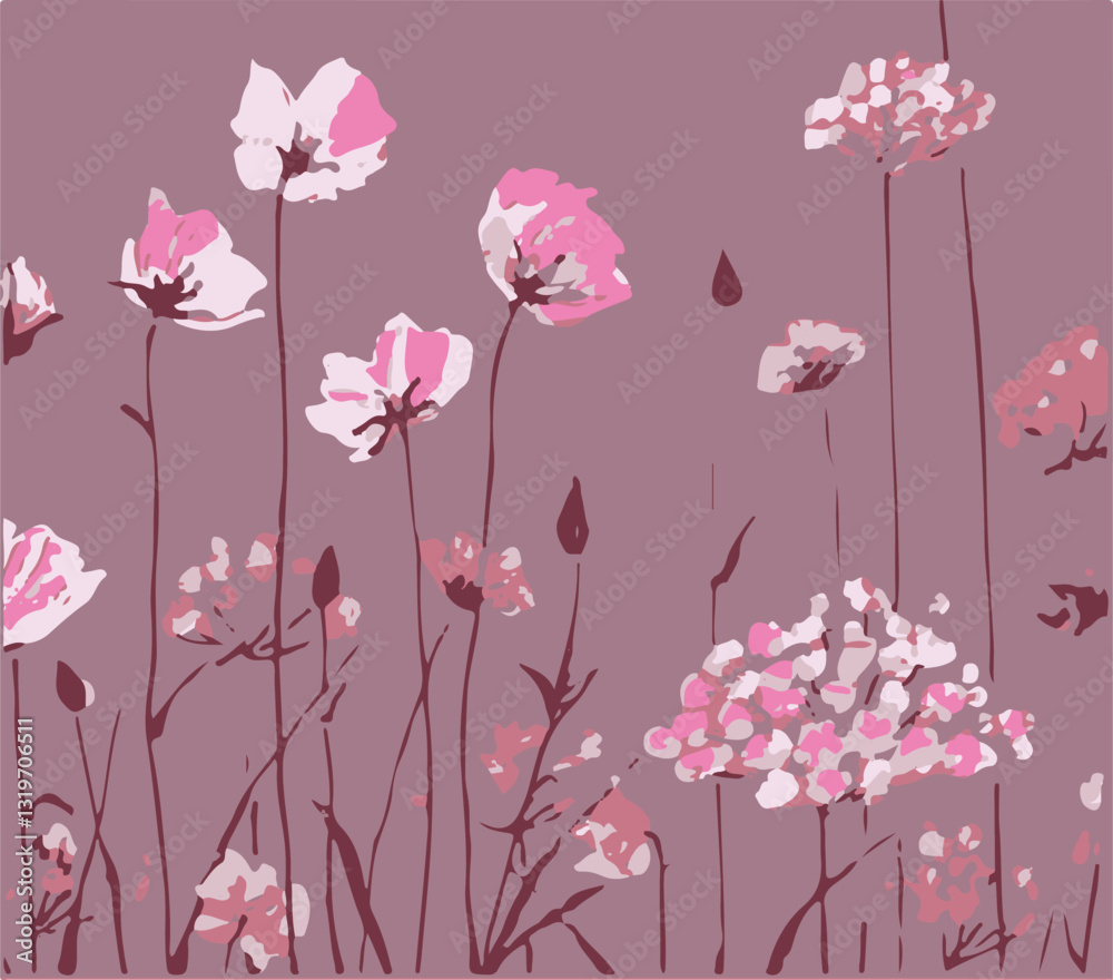 Naklejka premium Spring Summer Bugs and Flowers Vector Seamless Pattern