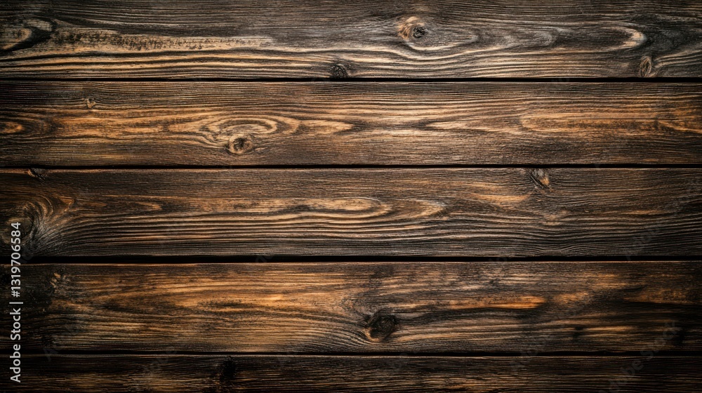 Naklejka premium Dark Brown Wooden Planks Background Texture