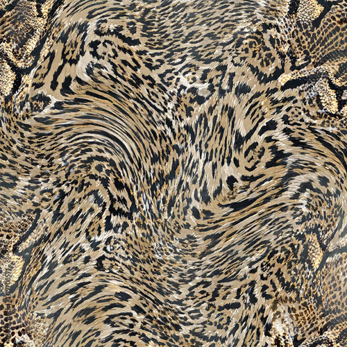Seamless patterned texture of animal skin, animal print.