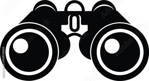 Binocular vector silhouette art illustration