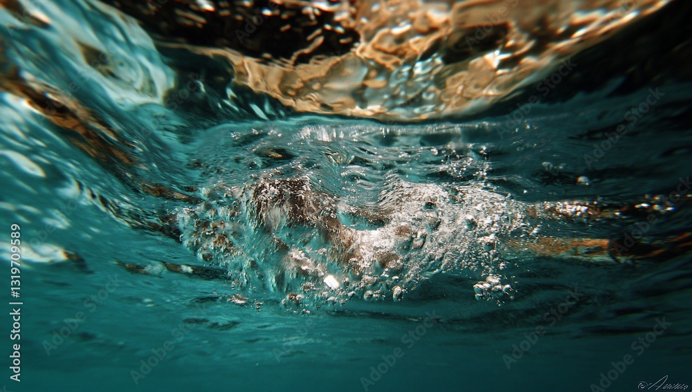 Obraz premium Underwater Pool Bubbles