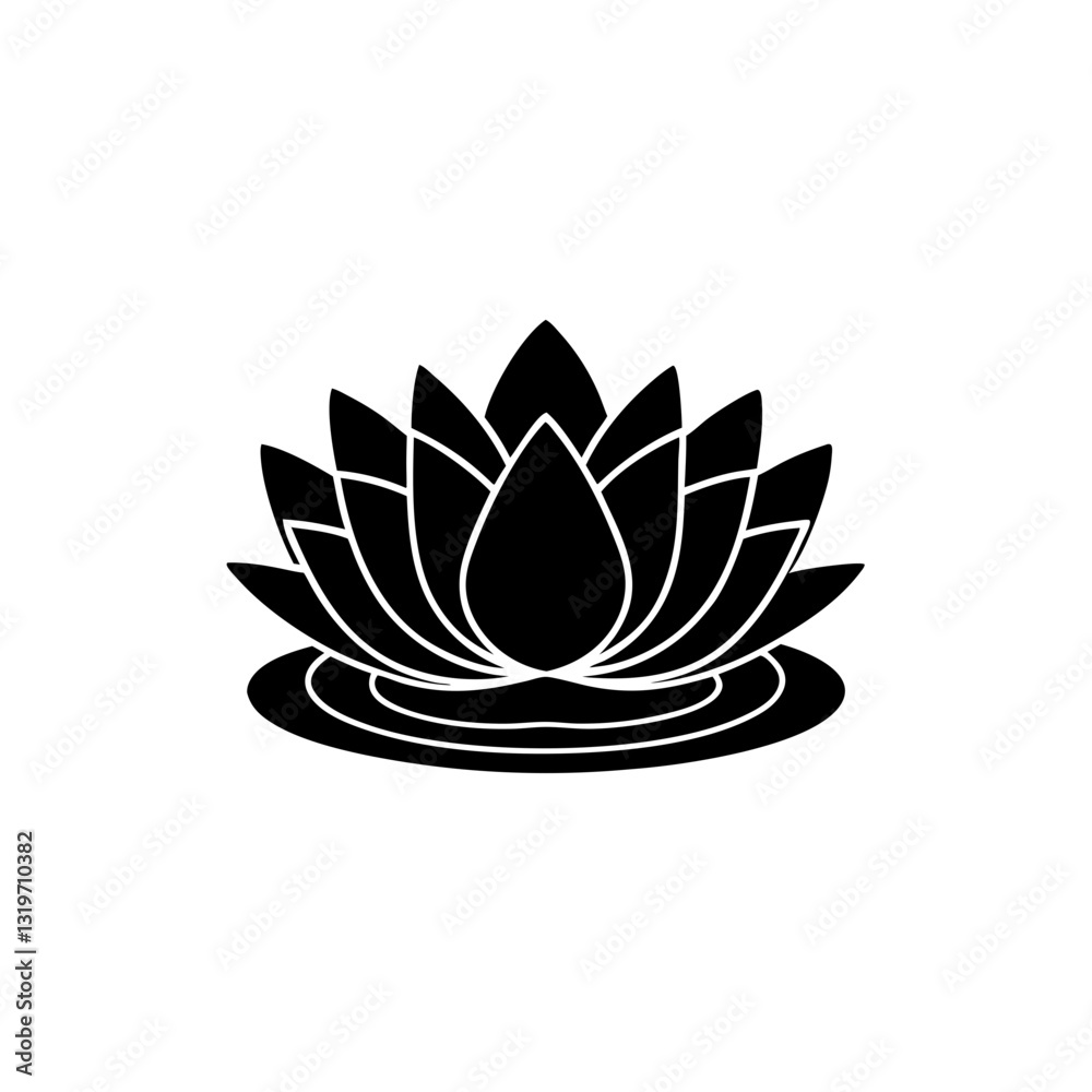Fototapeta premium creative details floating lotus icon vector Illustration