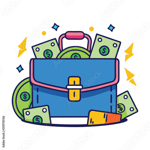 a flat illustration of a money bag