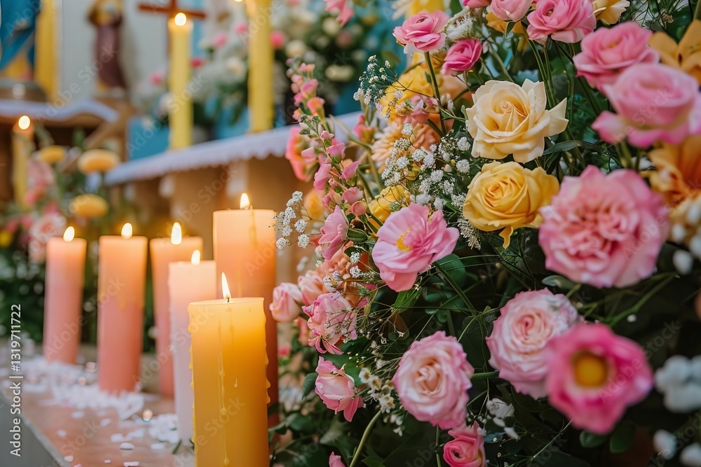 Obraz premium Celebrating the Birth of the Virgin Mary: Feast of the Nativity with Church Services and Prayers