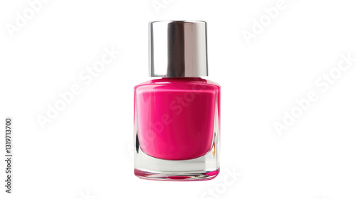 Pink nail polish on transparent background