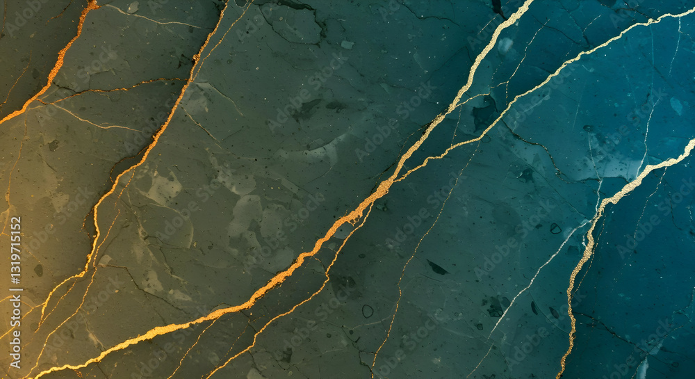 Fototapeta premium aqua golden marble texture